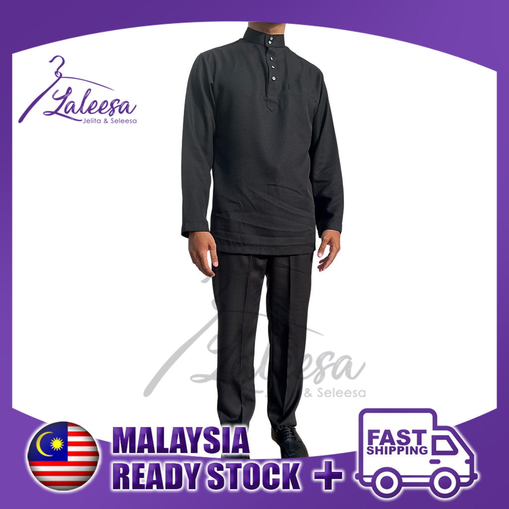 Baju Melayu (Shirt + Pants) Slim Fit Men Shirt Men Baju Lelaki Baju Raya 2024 (BUTANG & SAMPING TIDAK DISEDIAKAN)
