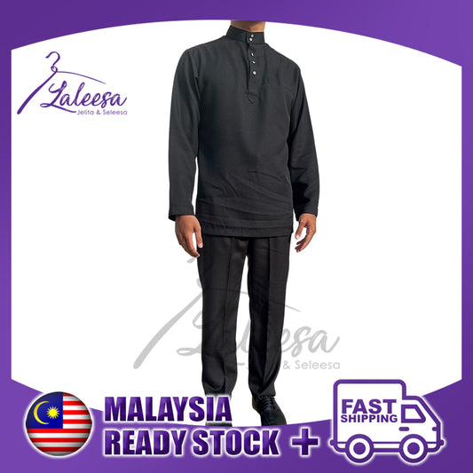 Baju Melayu (Shirt + Pants) Slim Fit Men Shirt Men Baju Lelaki Baju Raya 2024 (BUTANG & SAMPING TIDAK DISEDIAKAN)