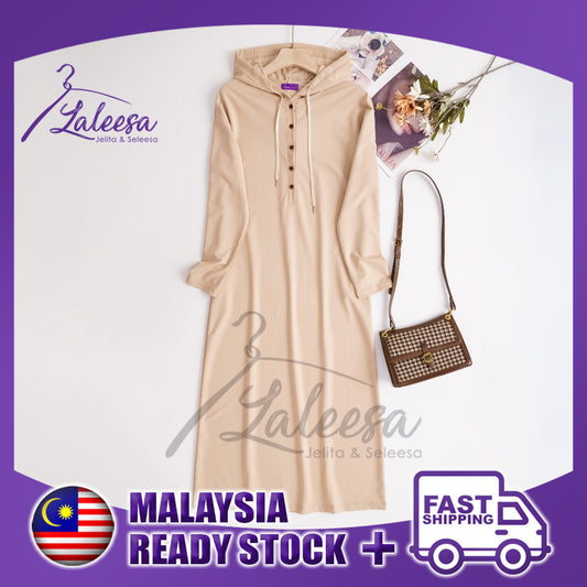 LALEESA DRESS HOODIE KABIRA LD216254 <BF Friendly Series> Long Hoodie Dress Muslimah Dress Plus Size Baju Raya 2024