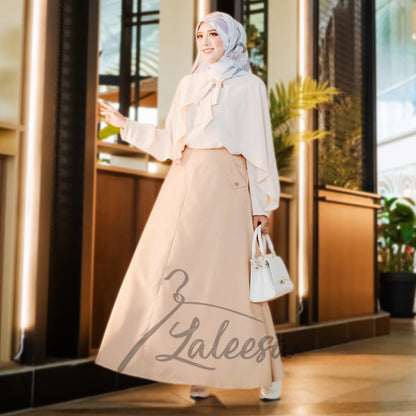 LALEESA Awa Collection (Blouse + Skirt) SET FANILA SA705754 <Korean Series> Set Wear Blouse Muslimah Baju Raya 2024