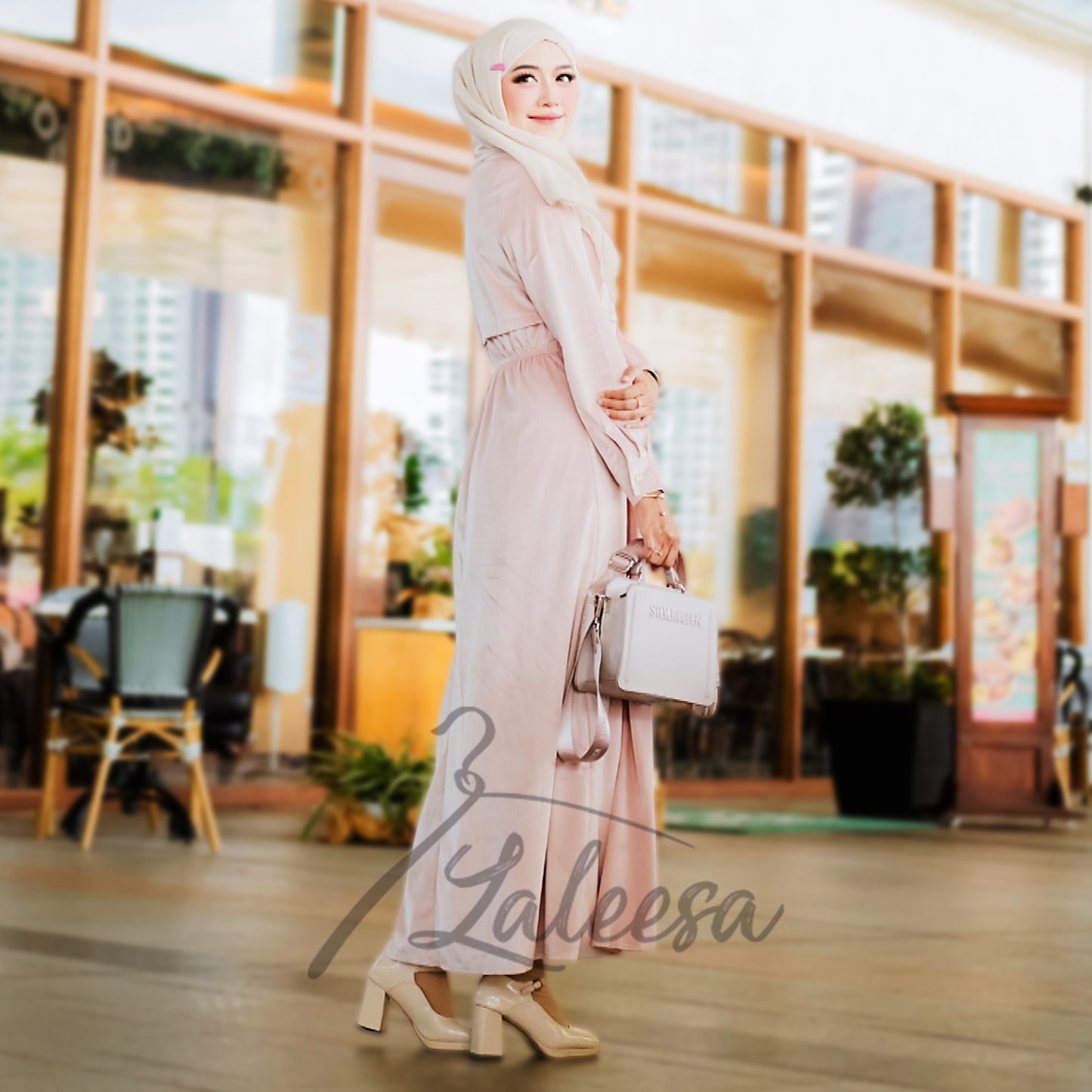 LALEESA DRESS WASILA LD211472 <Korean Series> Dress Muslimah Dress Woman Jubah Muslimah Abaya Dress