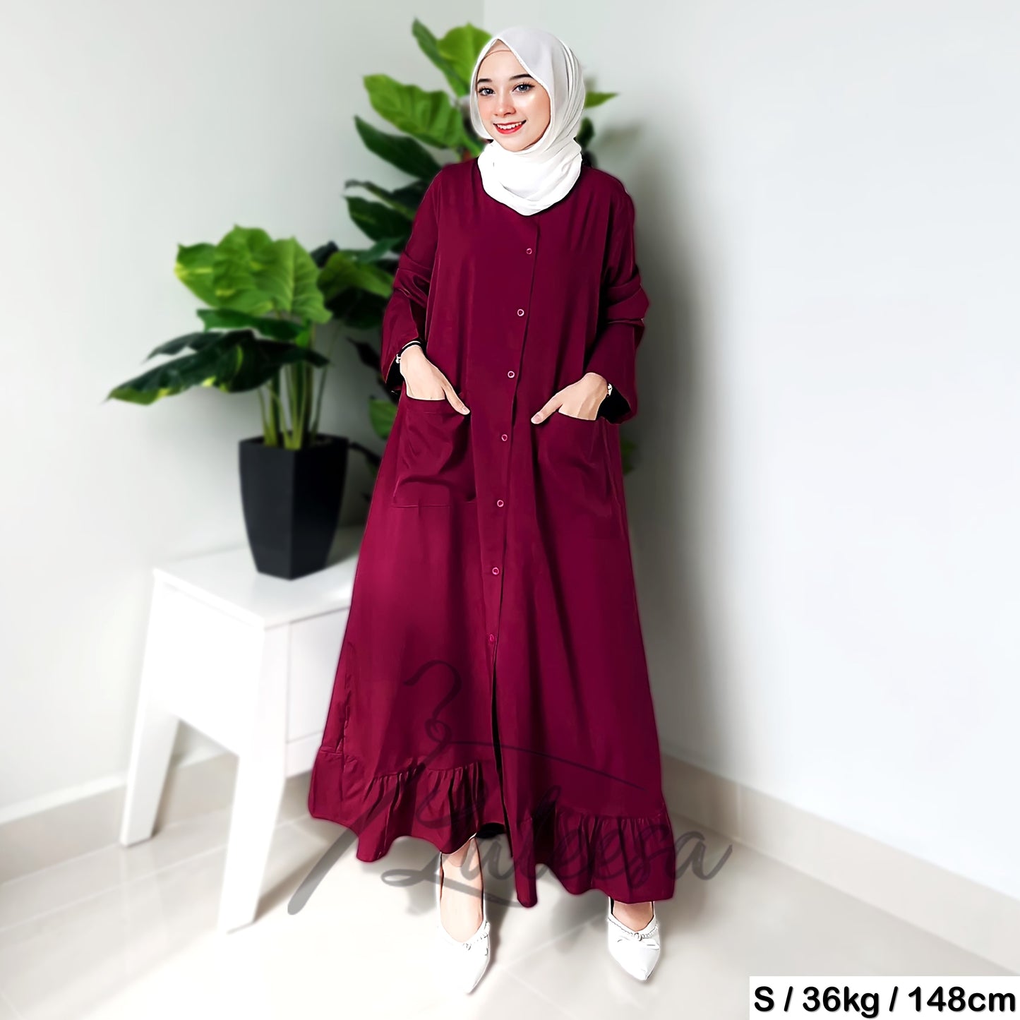 LALEESA DRESS BUTTON DOWN LD219219 AAA <BF Friendly Series> Dress Muslimah Dress Woman Jubah Abaya