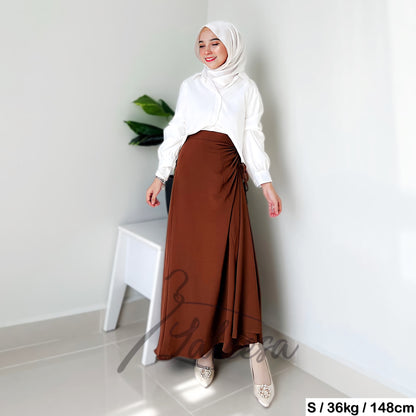 LALEESA SKIRT WAHEEDA PS659639 <Ironless Series> (Ironless) 2 Way Wear Plicated Drawstring Skirt Muslimah Skirt Labuh