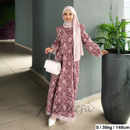 LALEESA DRESS LAURA LD221290 <Korean Series> (Small Cutting) Cheongsam Style Qipao Dress Muslimah Dress Women Dress