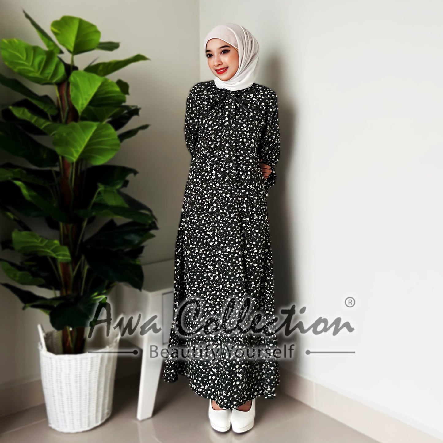 LALEESA Awa Collection DA121108 DRESS KABSHAH Muslimah Dress Women Dress Maxi Dress Abaya Muslimah Jubah Baju Raya 2024