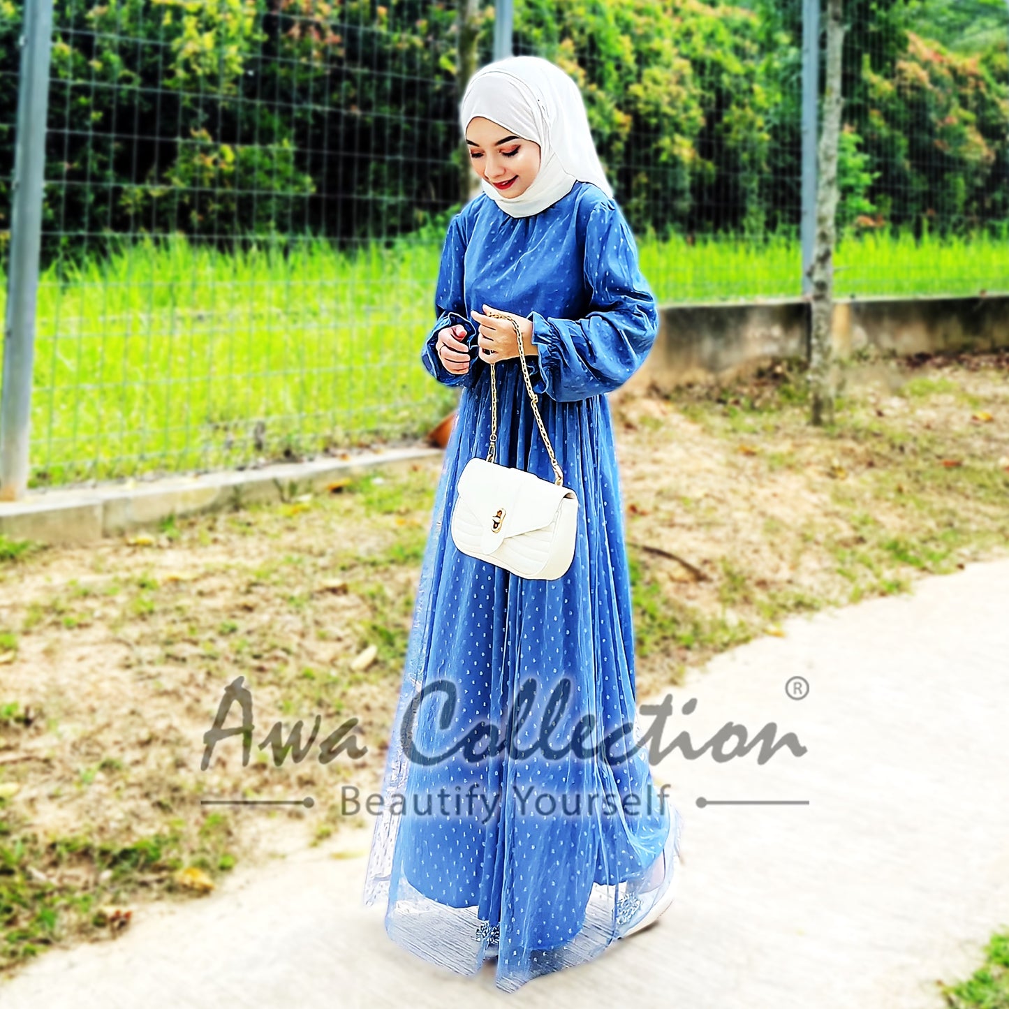 LALEESA Awa Collection DRESS JINA DA109181 Dress Muslimah Dress Woman Jubah Muslimah Abaya Dress