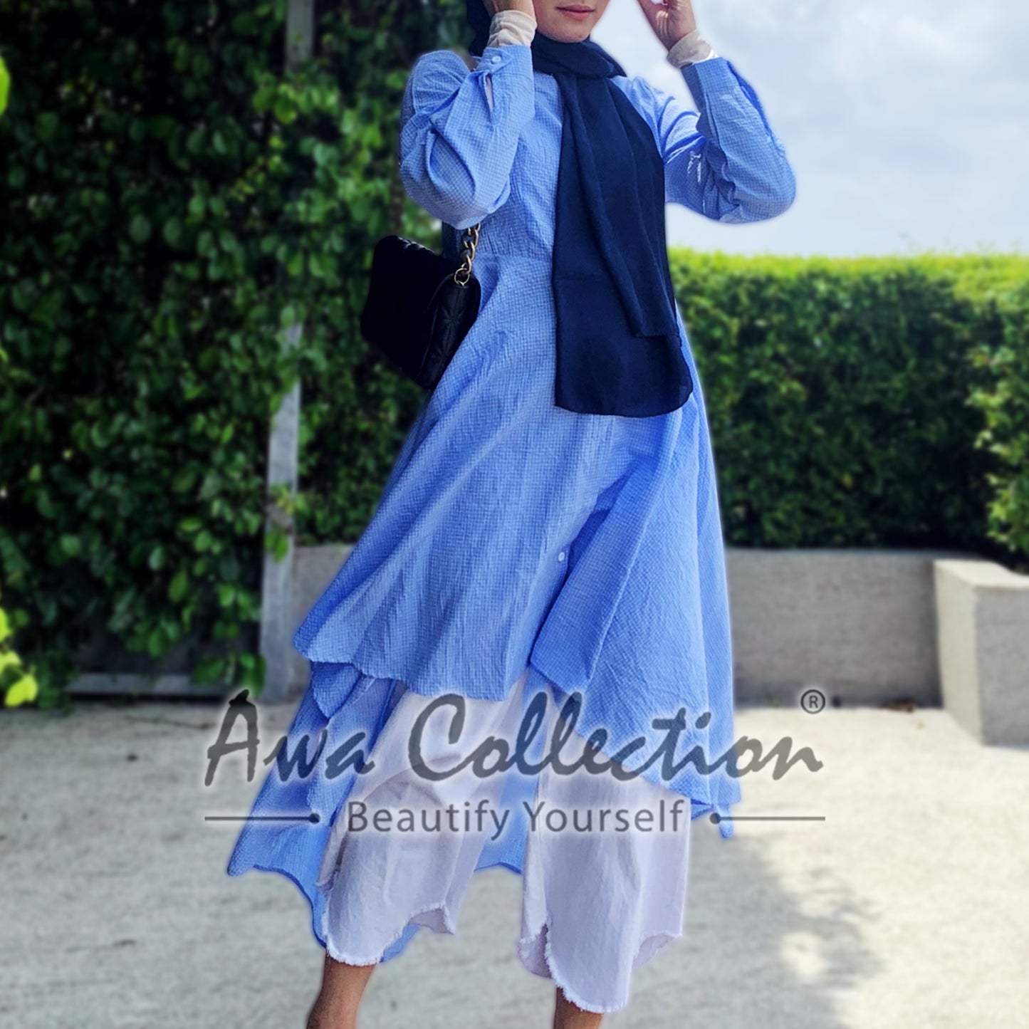 LALEESA Awa Collection BLOUSE FIZA TA306344 <BF Friendly Series> Front Button Fish Tail Asymmetric Blouse Muslimah