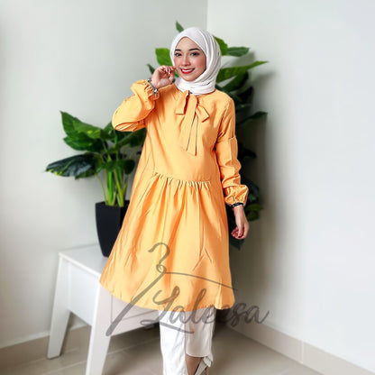 LALEESA TB441451 BLOUSE NABEEHA Plain Color Tie Collar Blouse Muslimah Blouse Women Blouse Plus Size Baju Raya 2024