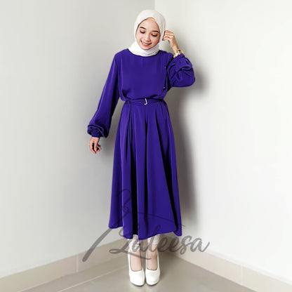 LALEESA TB431428 BLOUSE RABIA Tunic Belt Blouse Muslimah Blouse Women Blouse Baju Muslimah Plus Size Baju Raya 2024