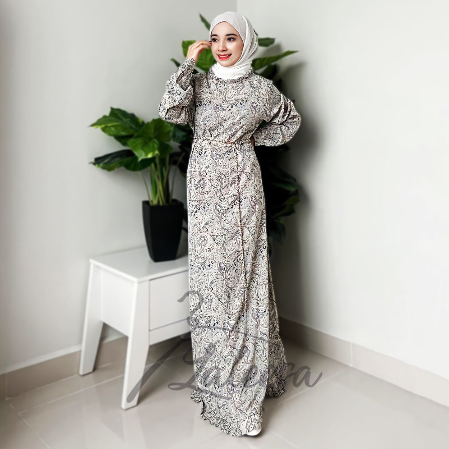 LALEESA LD288230 DRESS SARA Dress With Belt Dress Muslimah Dress Women Dress Jubah Plus Size Baju Raya 2024