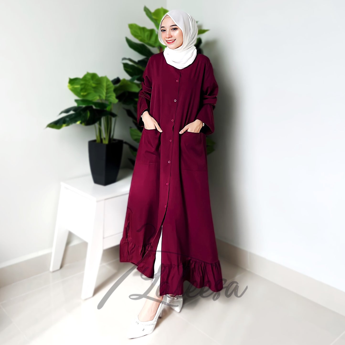 LALEESA DRESS BUTTON DOWN LD219219 AAA <BF Friendly Series> Dress Muslimah Dress Woman Jubah Abaya