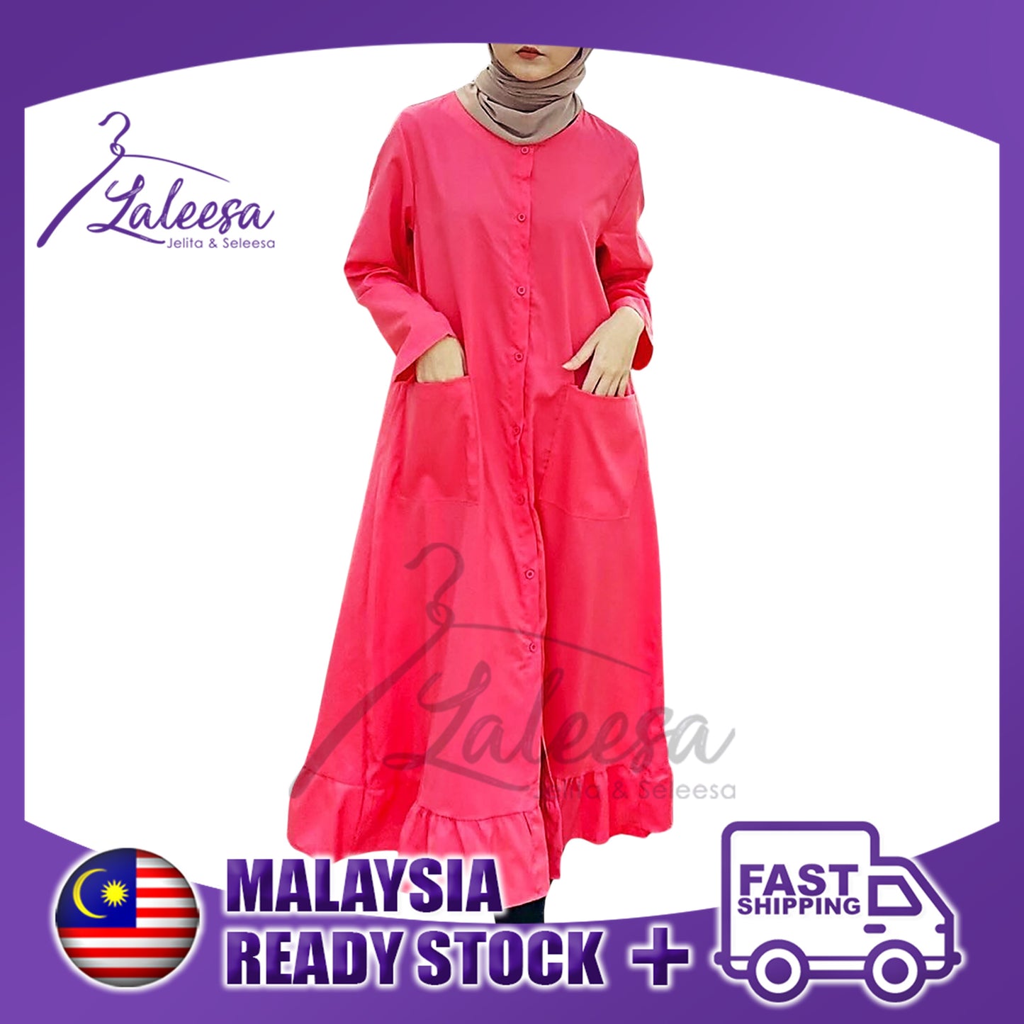 LALEESA DRESS BUTTON DOWN LD219219 BBB <BF Friendly Series> Dress Muslimah Dress Women Dress Jubah Muslimah Jubah Abaya