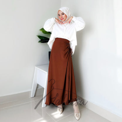 LALEESA SKIRT WAHEEDA PS659639 <Ironless Series> (Ironless) 2 Way Wear Plicated Drawstring Skirt Muslimah Skirt Labuh