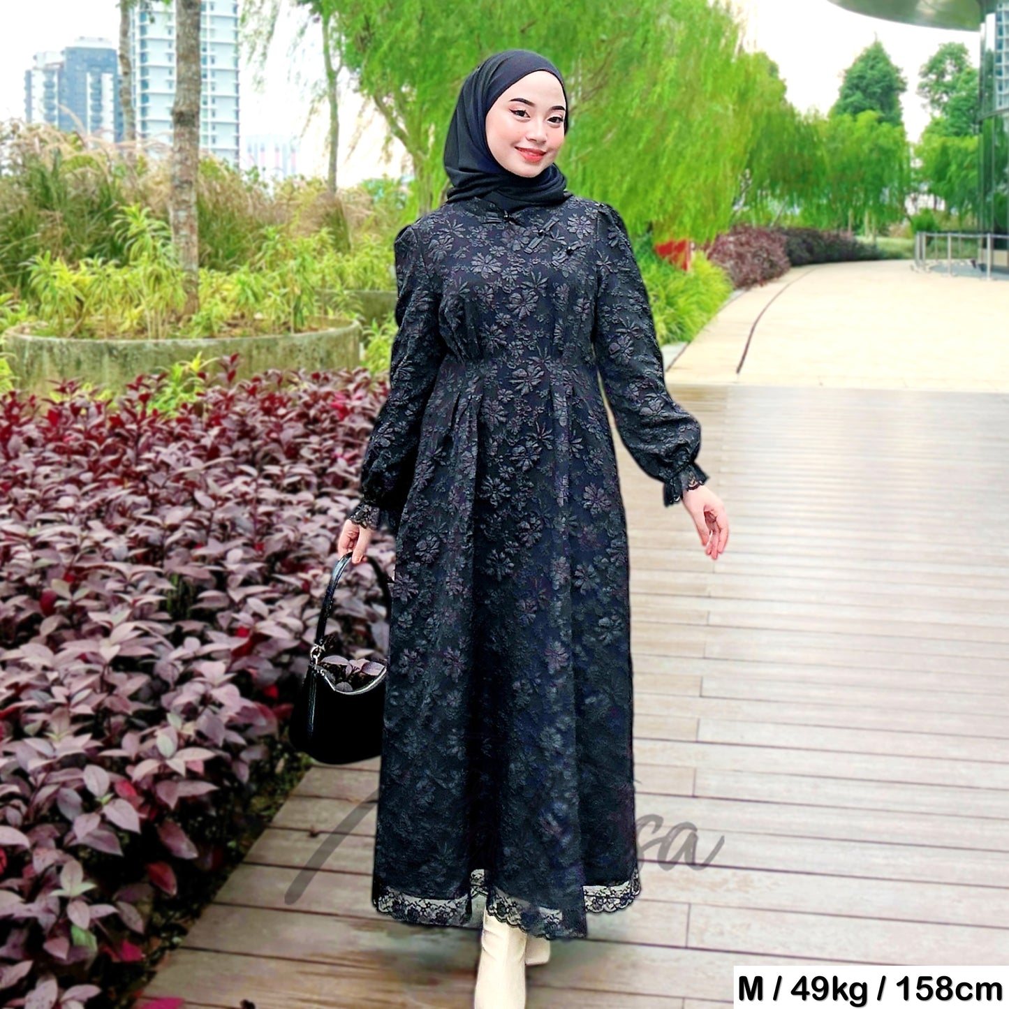 LALEESA DRESS LAURA LD221290 <Korean Series> (Small Cutting) Cheongsam Style Qipao Dress Muslimah Dress Women Dress