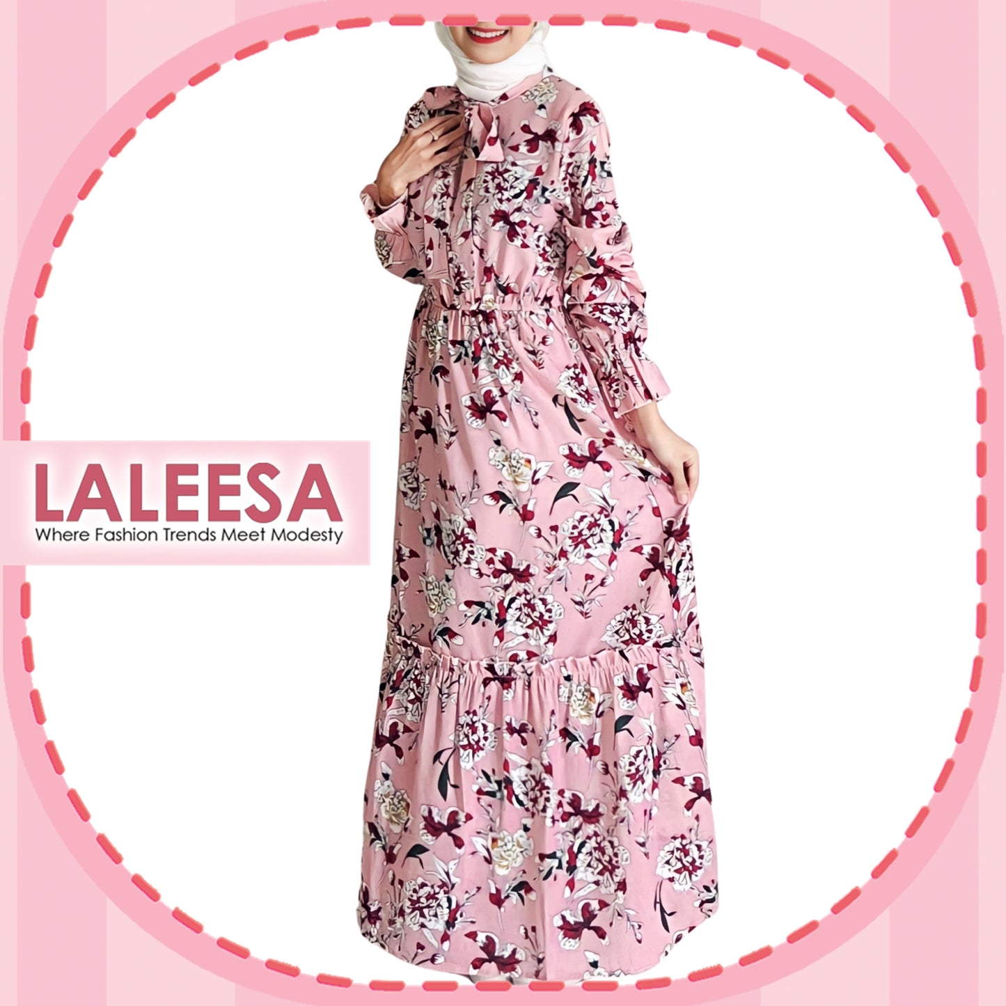 LALEESA Awa Collection DRESS QAMEER DA105145 Dress Muslimah Dress Woman Jubah Muslimah Abaya Dress