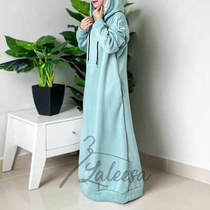 LALEESA DRESS HOODIE CLASSIC LD227527 <Long Hoodie Series> Dress Muslimah Dress Woman Jubah Abaya