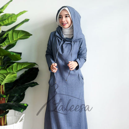 LALEESA DRESS HOODIE MONA LD293285 <Long Hoodie Series> Dress Muslimah Dress Woman Jubah Muslimah