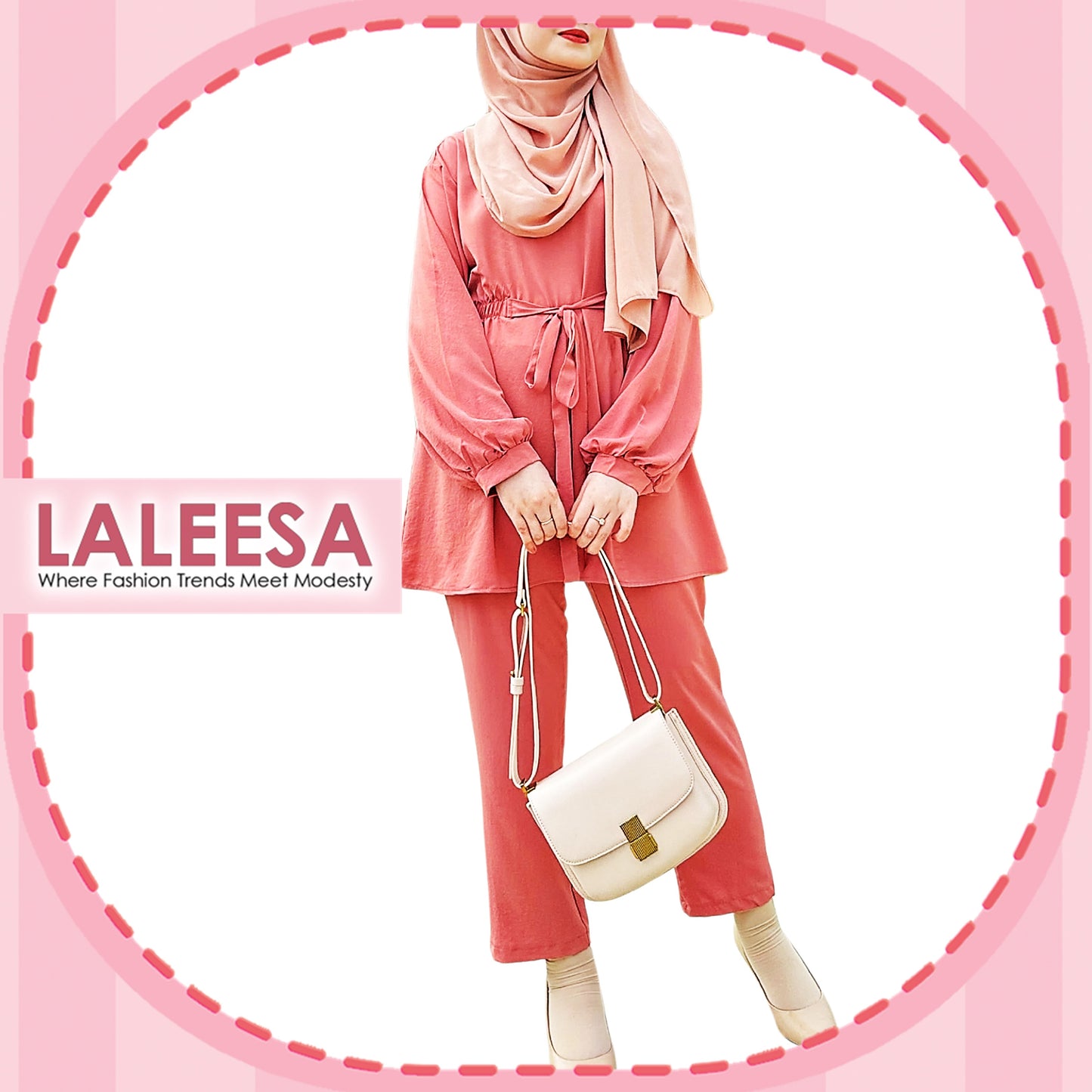 LALEESA Awa Collection (Blouse + Pants) SA704763 SET DUJANAH Blouse Muslimah Blouse Women Blouse Baju Raya 2024