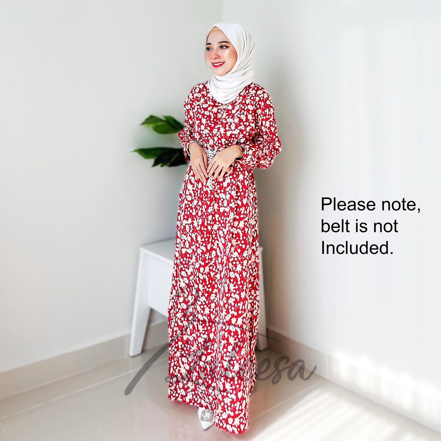 LALEESA LD266264 DRESS AFANA Floral Printed Vintage Long Dress Muslimah Dress Women Dress Plus Size Baju Raya 2024