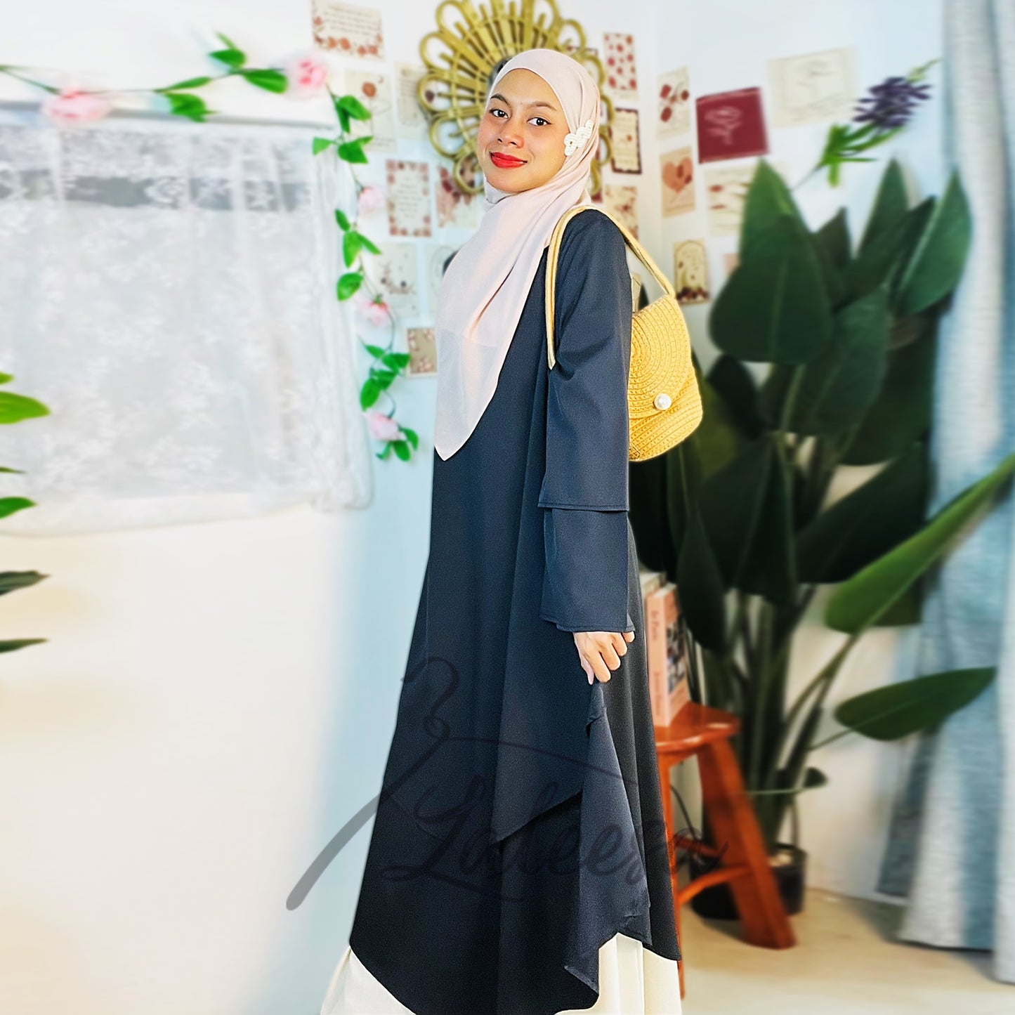 LALEESA LD257275 DRESS MAIDA Irregular Loose Casual Long Dress Muslimah Dress Women Dress Plus Size Baju Raya 2024