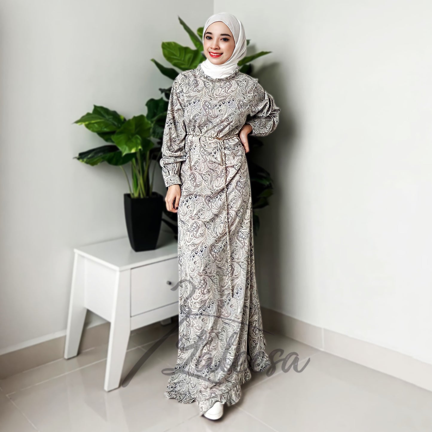 LALEESA LD288230 DRESS SARA Dress With Belt Dress Muslimah Dress Women Dress Jubah Plus Size Baju Raya 2024