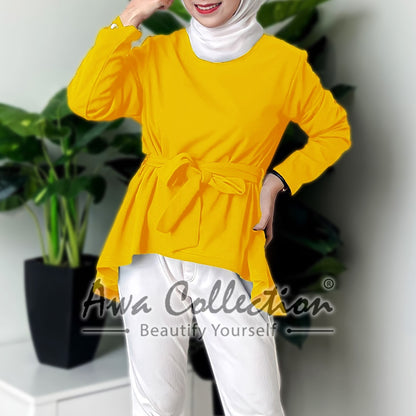 LALEESA Awa Collection TA302380 BLOUSE ZAMINAH Round Neck Blouse Muslimah Blouse Women Blouse Baju Raya 2024