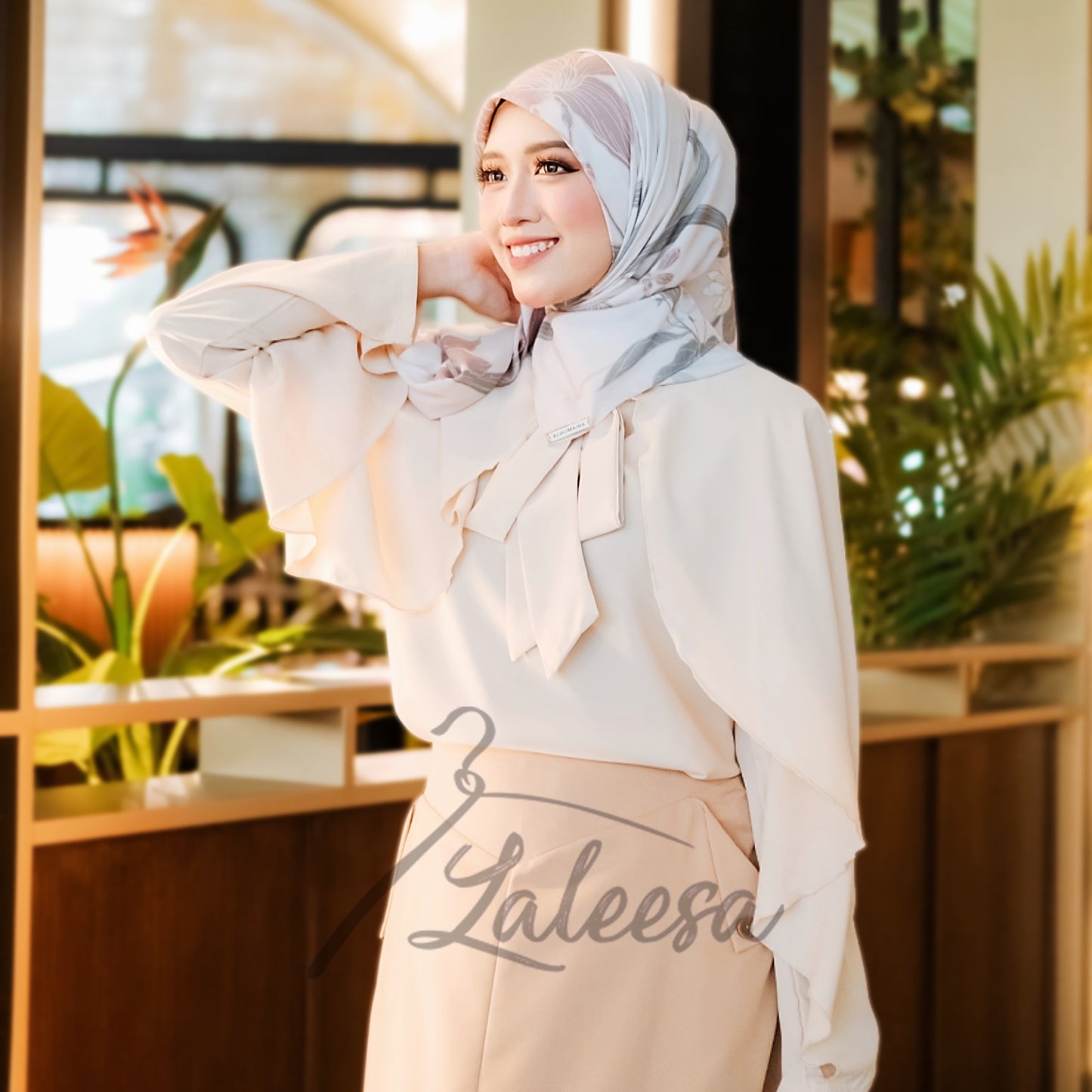 LALEESA Awa Collection (Blouse + Skirt) SET FANILA SA705754 <Korean Series> Set Wear Blouse Muslimah Baju Raya 2024