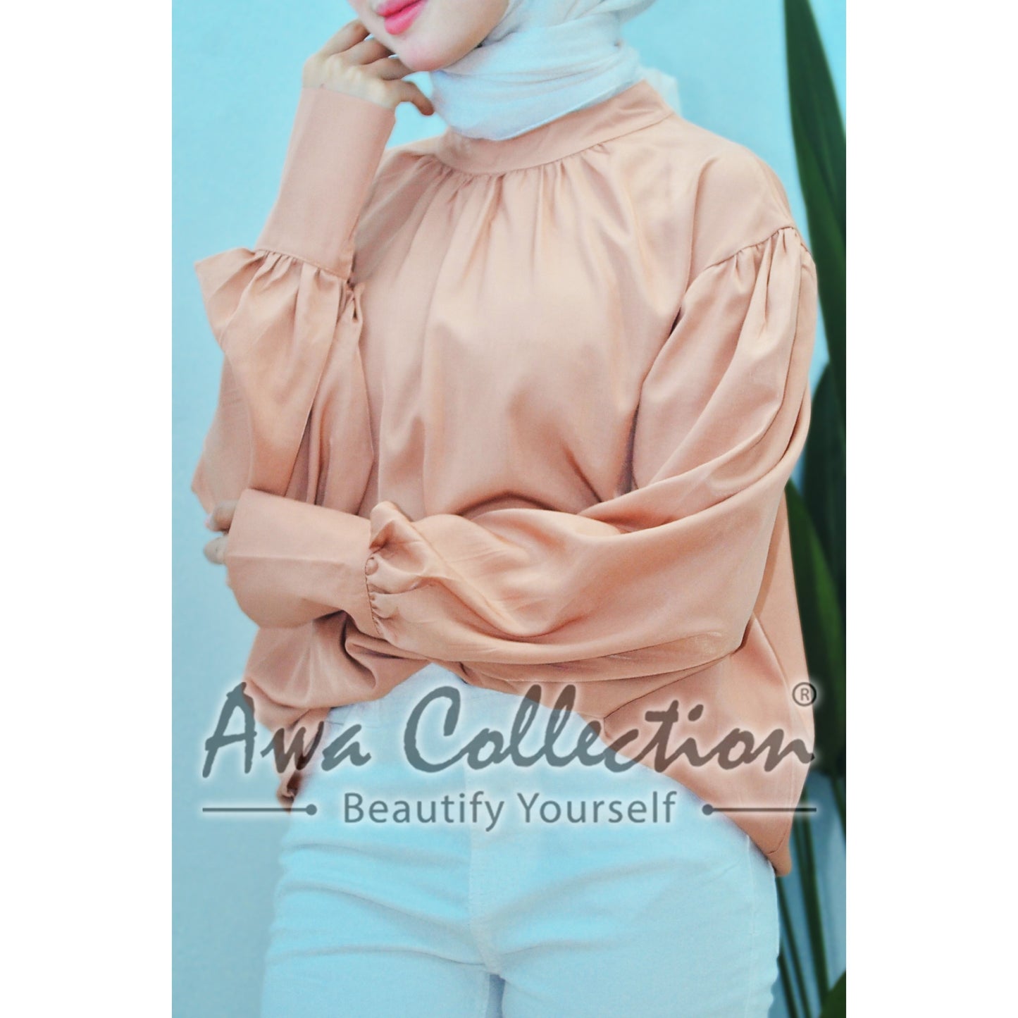 LALEESA Awa Collection BLOUSE WASHIDA TA301399 <Korean Series> Korean Fashion Puff Sleeve Blouse Muslimah Blouse Women