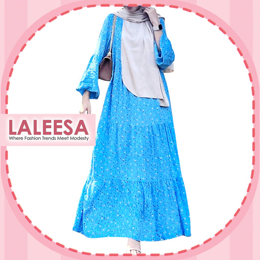 LALEESA LD233154 DRESS BAHA Printed Tiered Long Dress Muslimah Dress Women Dress Abaya Plus Size Baju Raya 2024