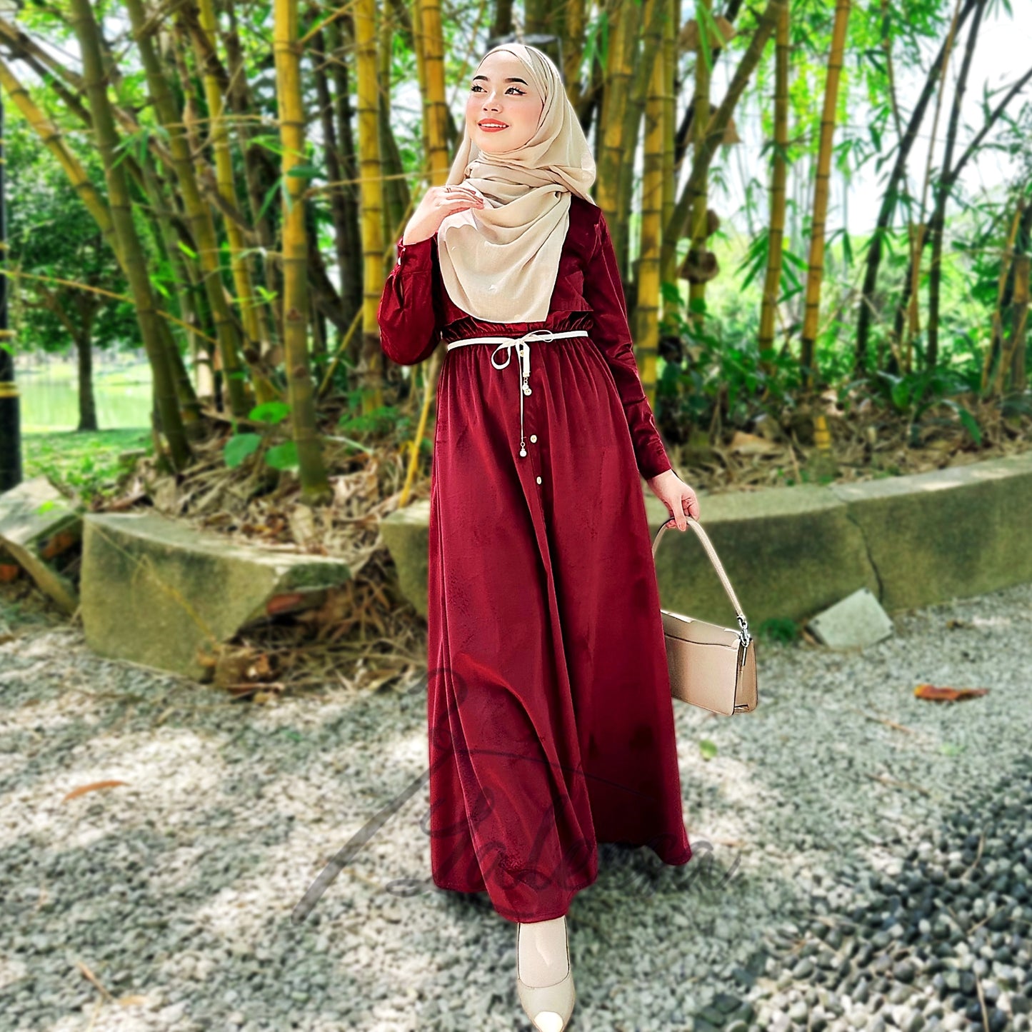 LALEESA DRESS WASILA LD211472 <Korean Series> Dress Muslimah Dress Woman Jubah Muslimah Abaya Dress