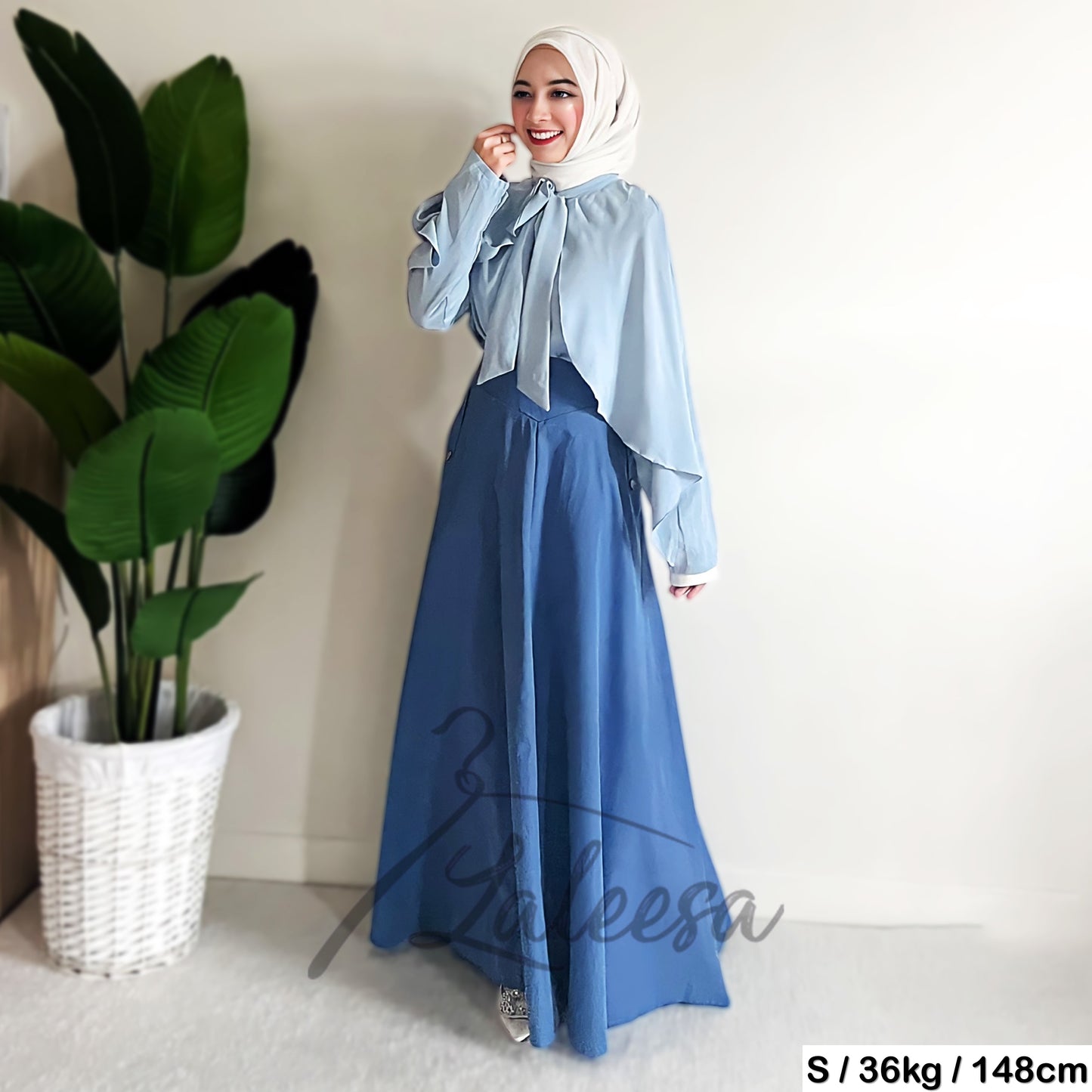 LALEESA Awa Collection (Blouse + Skirt) SET FANILA SA705754 <Korean Series> Set Wear Blouse Muslimah Baju Raya 2024