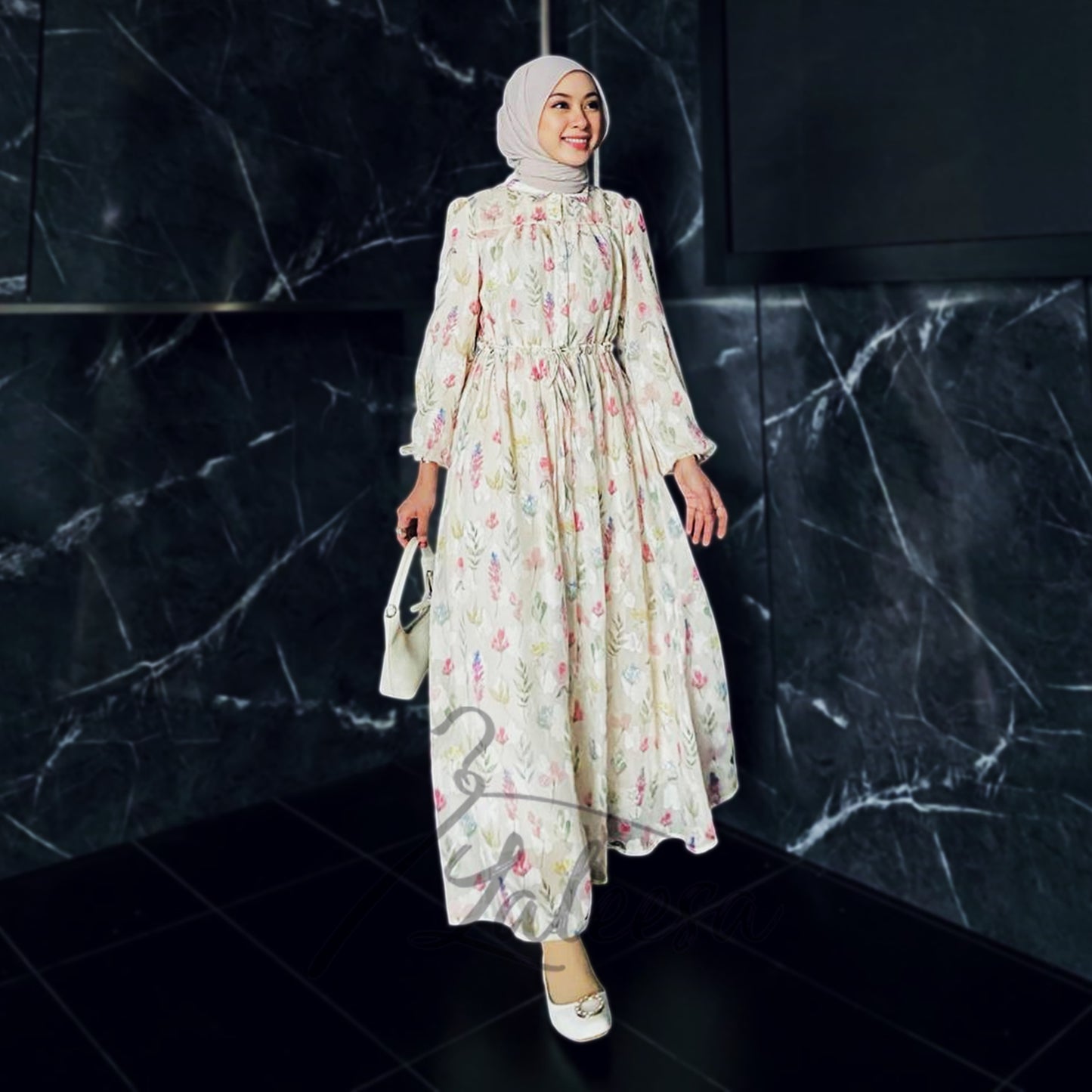 LALEESA DRESS EMILY LD230208 <Korean Series> Dress Muslimah Dress Woman Jubah Muslimah Abaya Dress