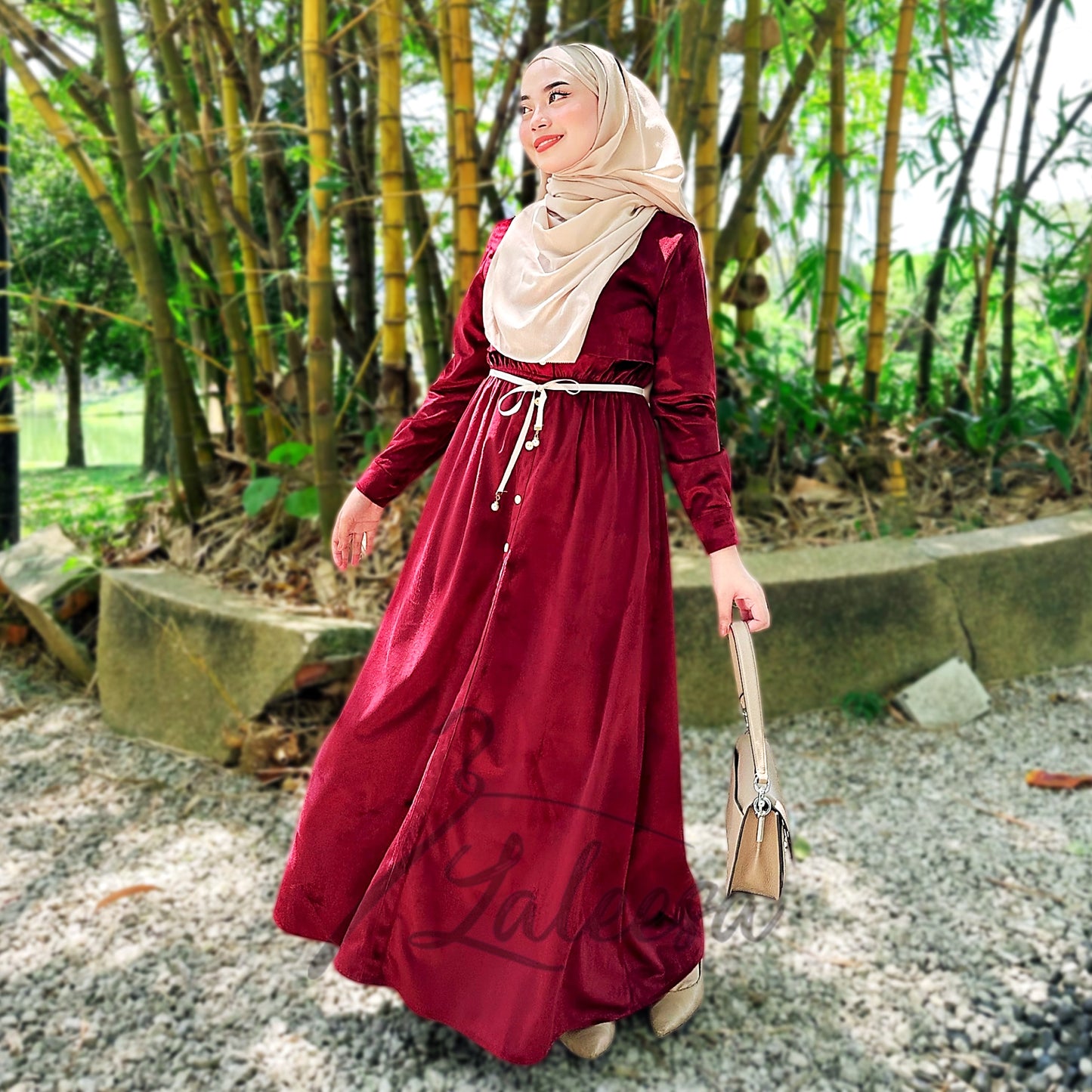 LALEESA DRESS WASILA LD211472 <Korean Series> Dress Muslimah Dress Woman Jubah Muslimah Abaya Dress