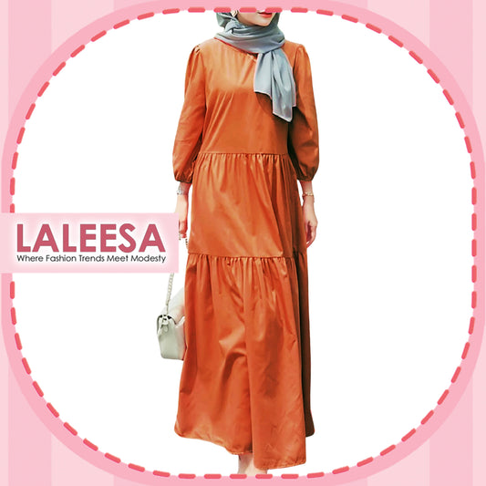 LALEESA LD246264 DRESS DARIA Puff Sleeve Ruffles Dress Muslimah Dress Women Dress Plus Size Baju Raya 2024