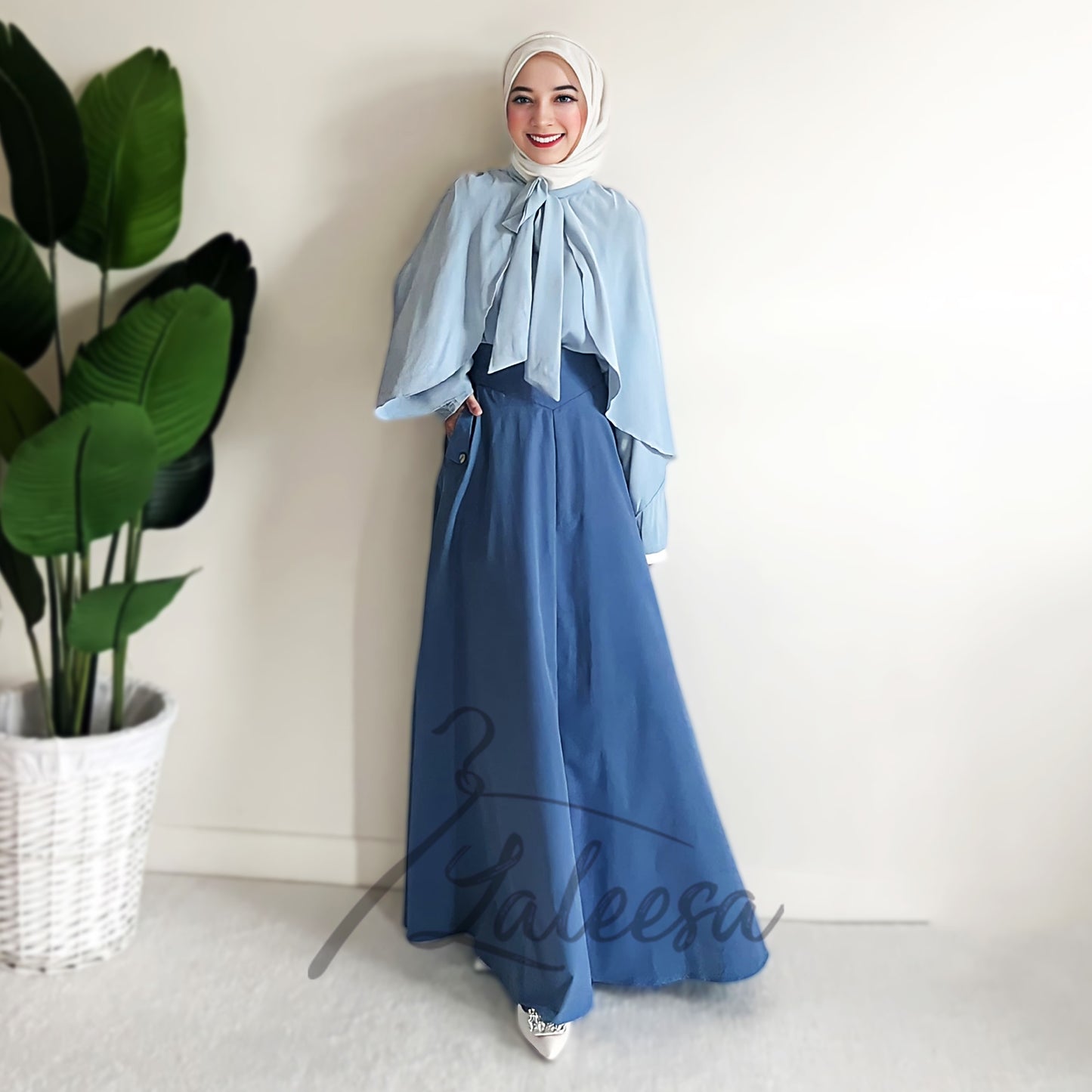 LALEESA Awa Collection (Blouse + Skirt) SET FANILA SA705754 <Korean Series> Set Wear Blouse Muslimah Baju Raya 2024