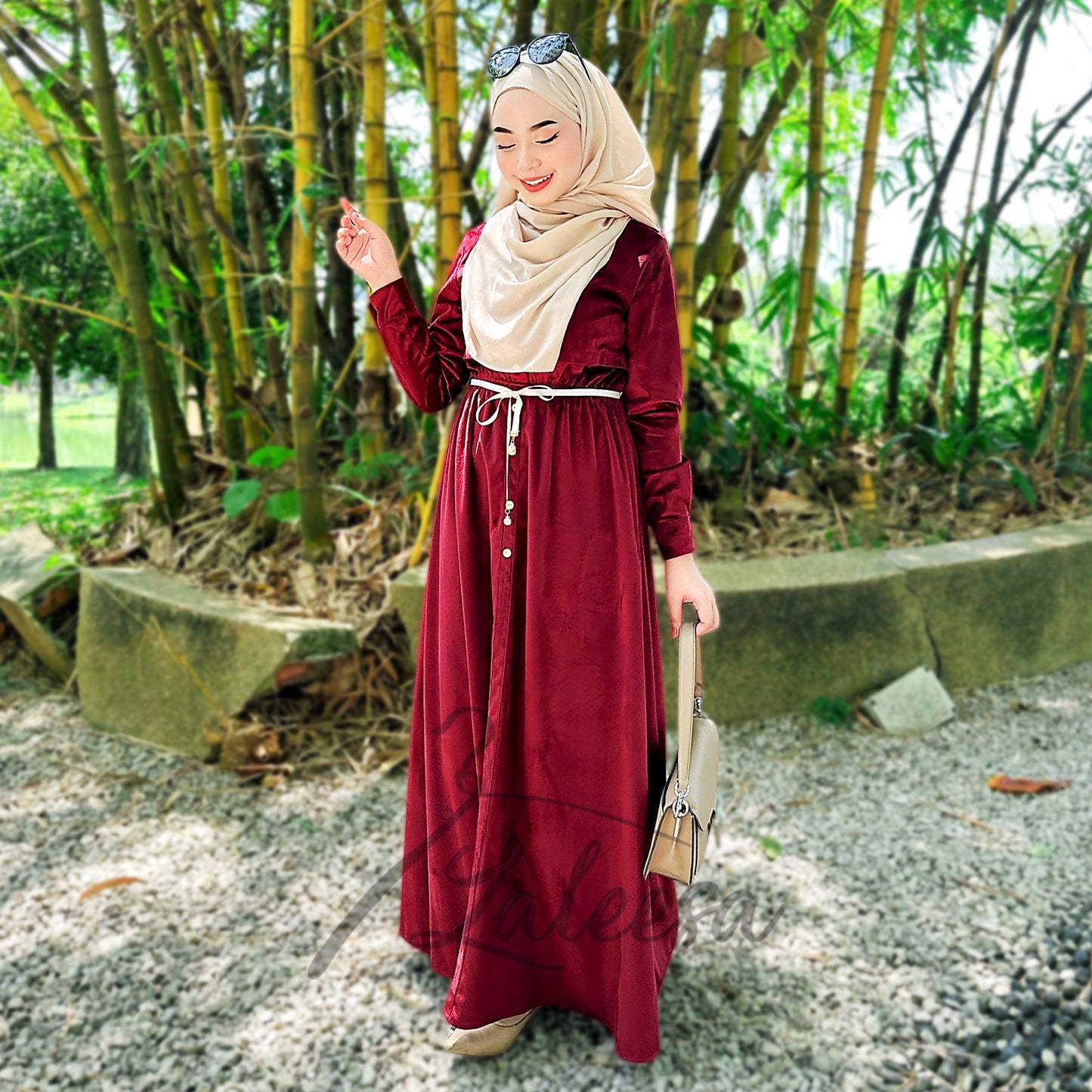 LALEESA DRESS WASILA LD211472 <Korean Series> Dress Muslimah Dress Woman Jubah Muslimah Abaya Dress