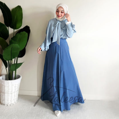 LALEESA Awa Collection (Blouse + Skirt) SET FANILA SA705754 <Korean Series> Set Wear Blouse Muslimah Baju Raya 2024