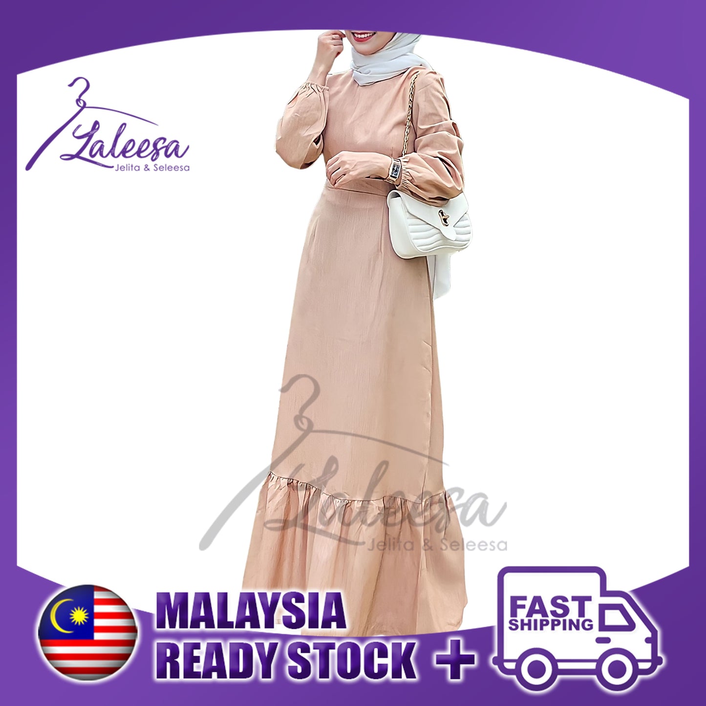 LALEESA DRESS BEENA LD213227 <Korean Series> (Small Cutting) Korean Style Dress Muslimah Dress Women Dress Jubah