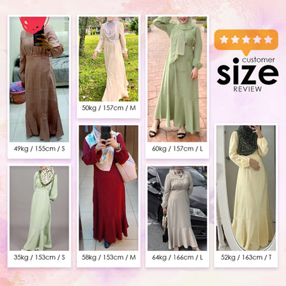 LALEESA DRESS KOREAN LD272288 <Korean Series> Dress Muslimah Dress Woman Jubah Muslimah Abaya Dress