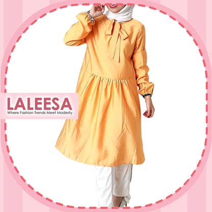 LALEESA TB441451 BLOUSE NABEEHA Plain Color Tie Collar Blouse Muslimah Blouse Women Blouse Plus Size Baju Raya 2024