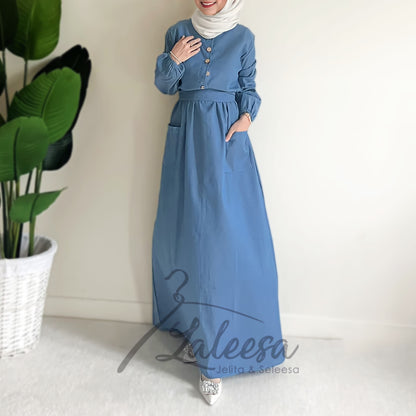 LALEESA DRESS WADDIA LD236206 <BF Friendly Series> Dress Muslimah Dress Women Dress Abaya Plus Size Baju Raya 2024