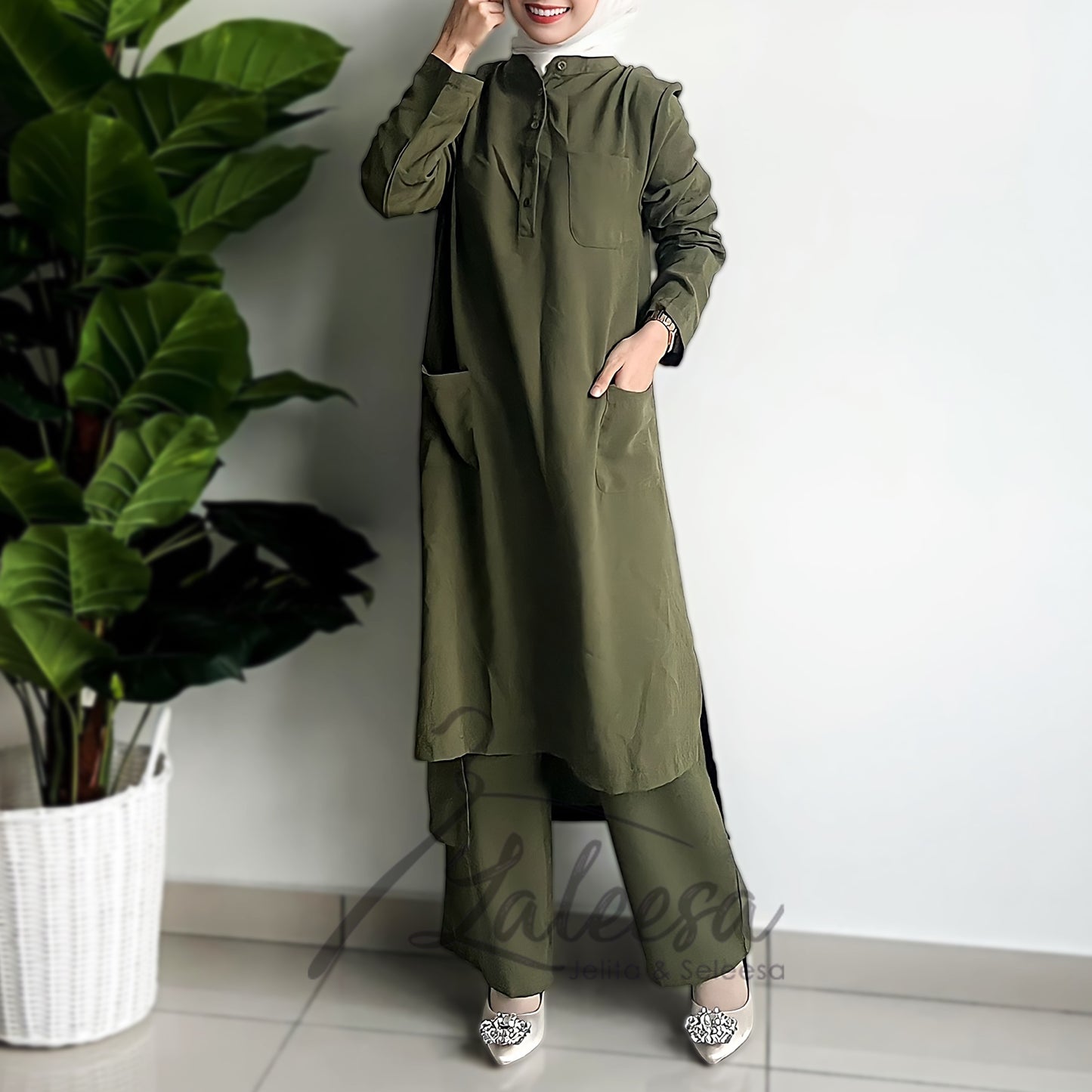 LALEESA (Blouse + Pants) SET DANISH SW837817 <BF Friendly Series> Set Wear Blouse Muslimah Plus Size Baju Raya 2024
