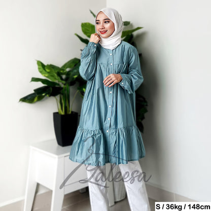 LALEESA DRESS SAIDA LD274284 <BF Friendly Series> Ruffle A-Line Button Dress Muslimah Plus Size Baju Raya 2024