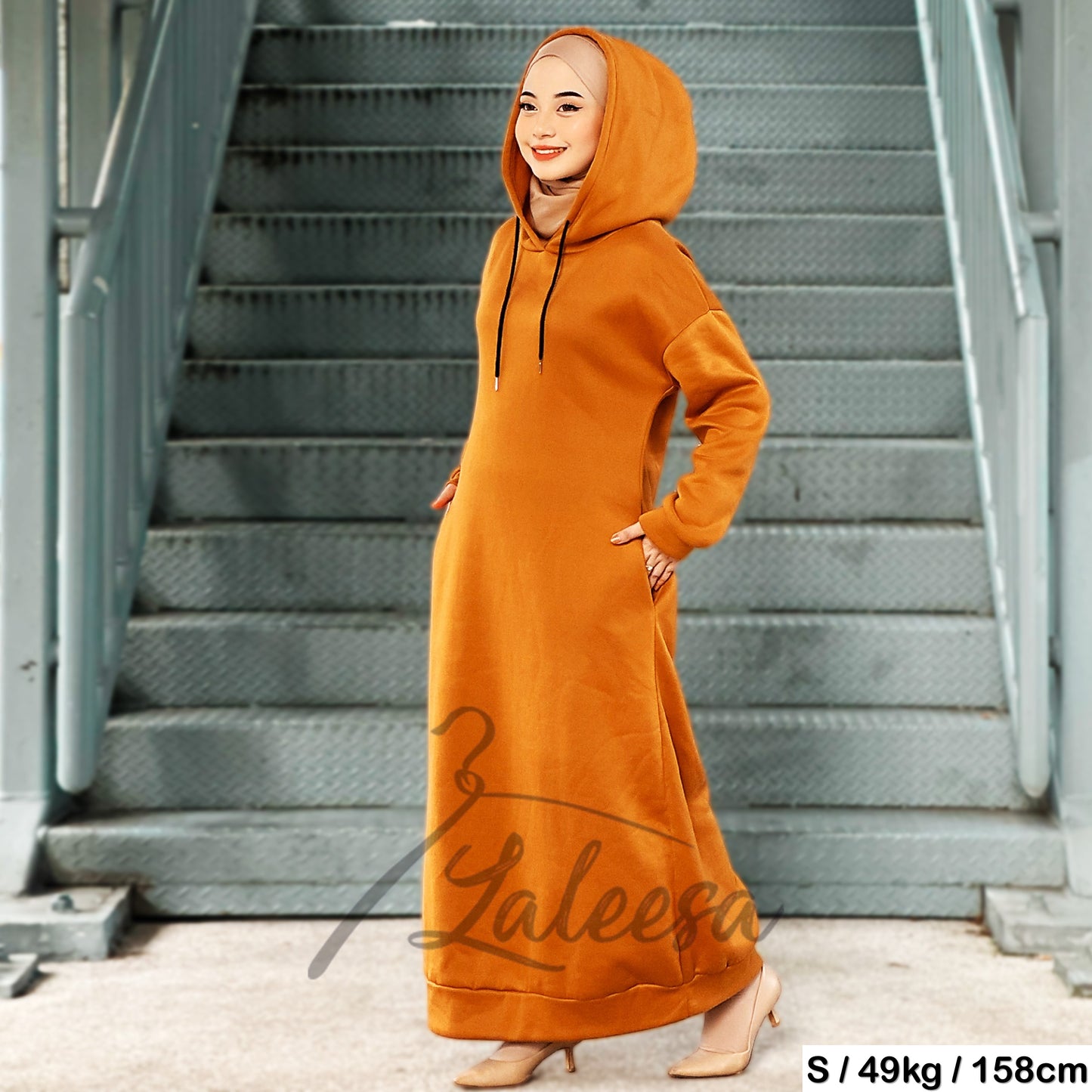 LALEESA DRESS HOODIE CLASSIC LD227527 <Long Hoodie Series> Dress Muslimah Dress Woman Jubah Abaya