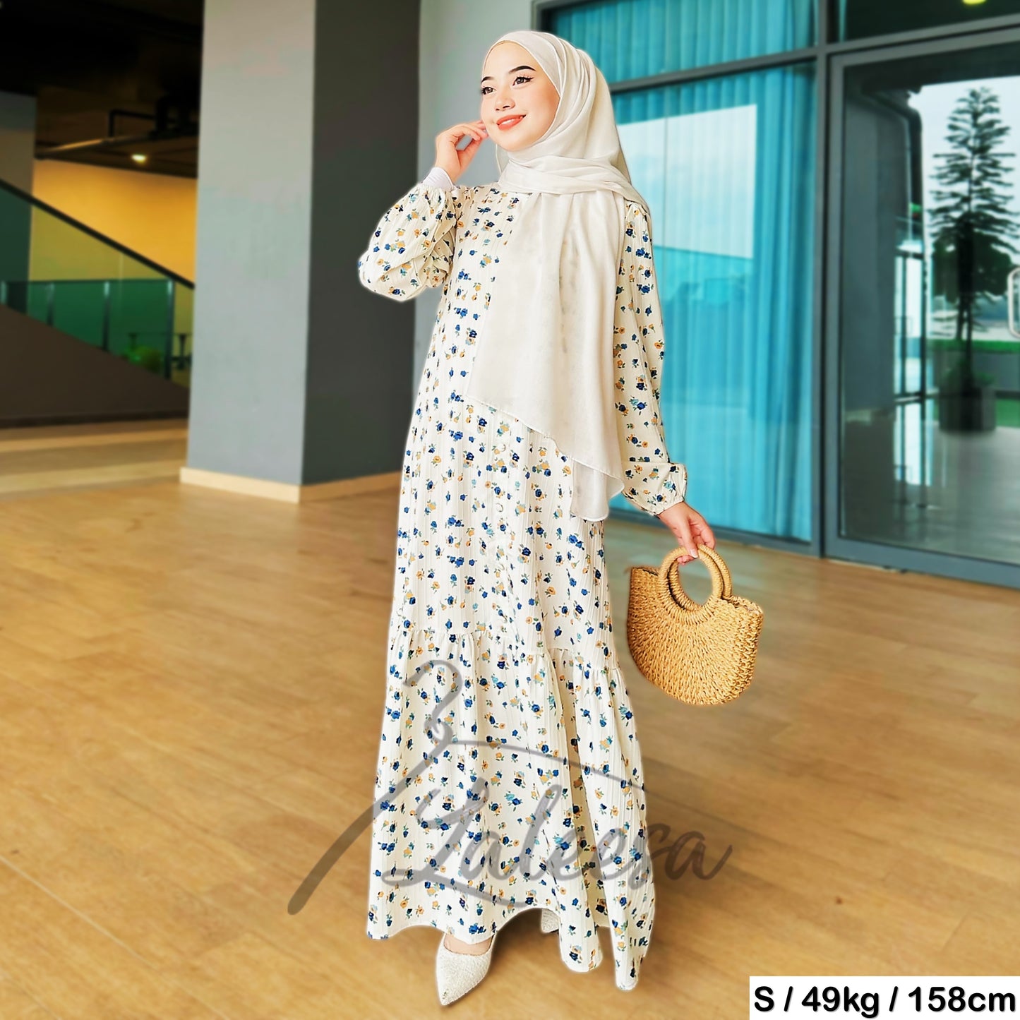 LALEESA DRESS CAMELLIA LD226164 <Korean Series> Korean Style Dress Muslimah Dress Women Dress Plus Size Baju Raya 2024