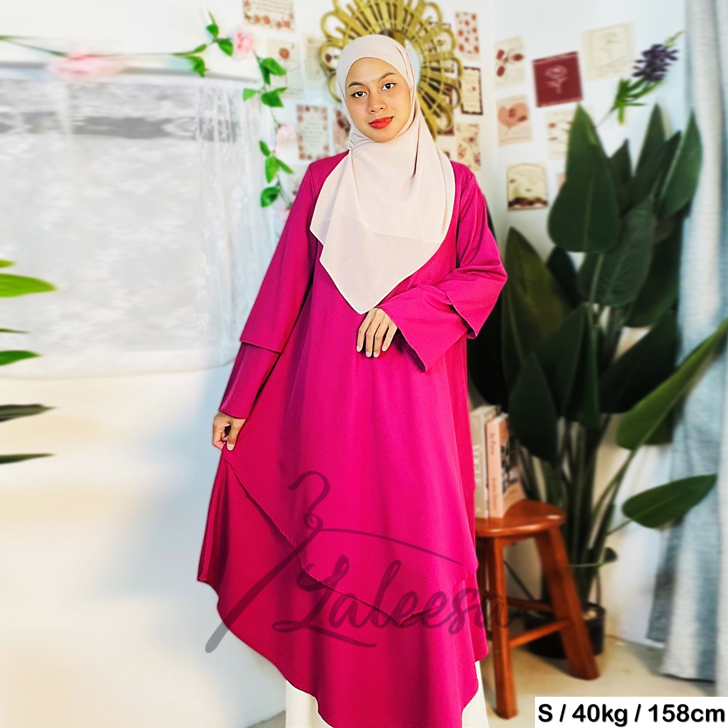 LALEESA LD257275 DRESS MAIDA Irregular Loose Casual Long Dress Muslimah Dress Women Dress Plus Size Baju Raya 2024