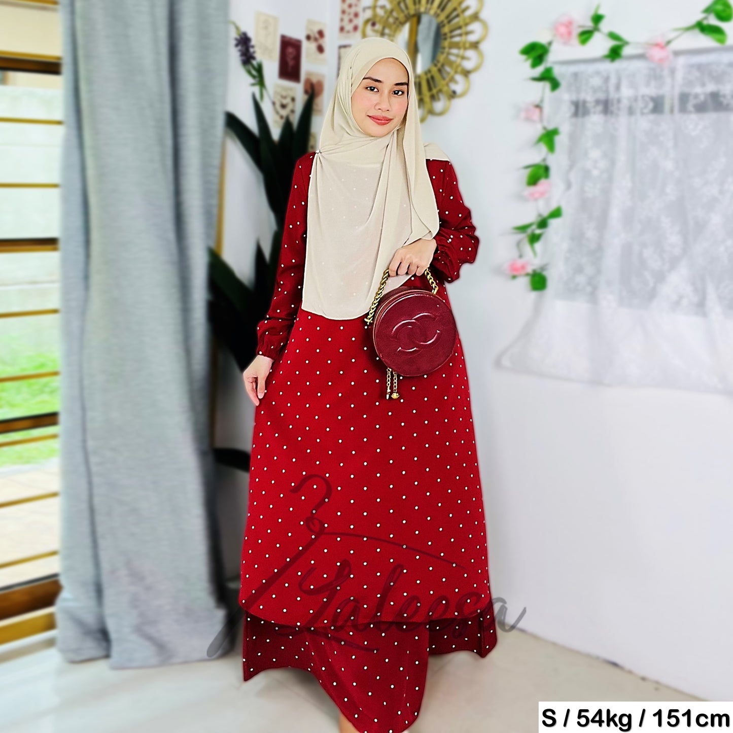 LALEESA DRESS YUSRA LD242228 Dress Muslimah Dress Woman Jubah Muslimah Jubah Abaya Dress Long Dress