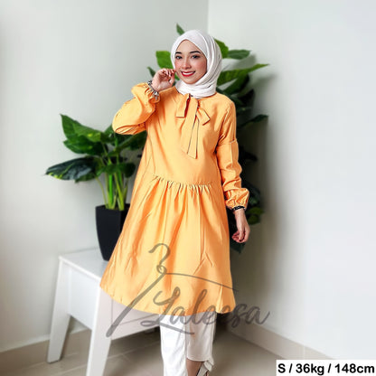 LALEESA TB441451 BLOUSE NABEEHA Plain Color Tie Collar Blouse Muslimah Blouse Women Blouse Plus Size Baju Raya 2024