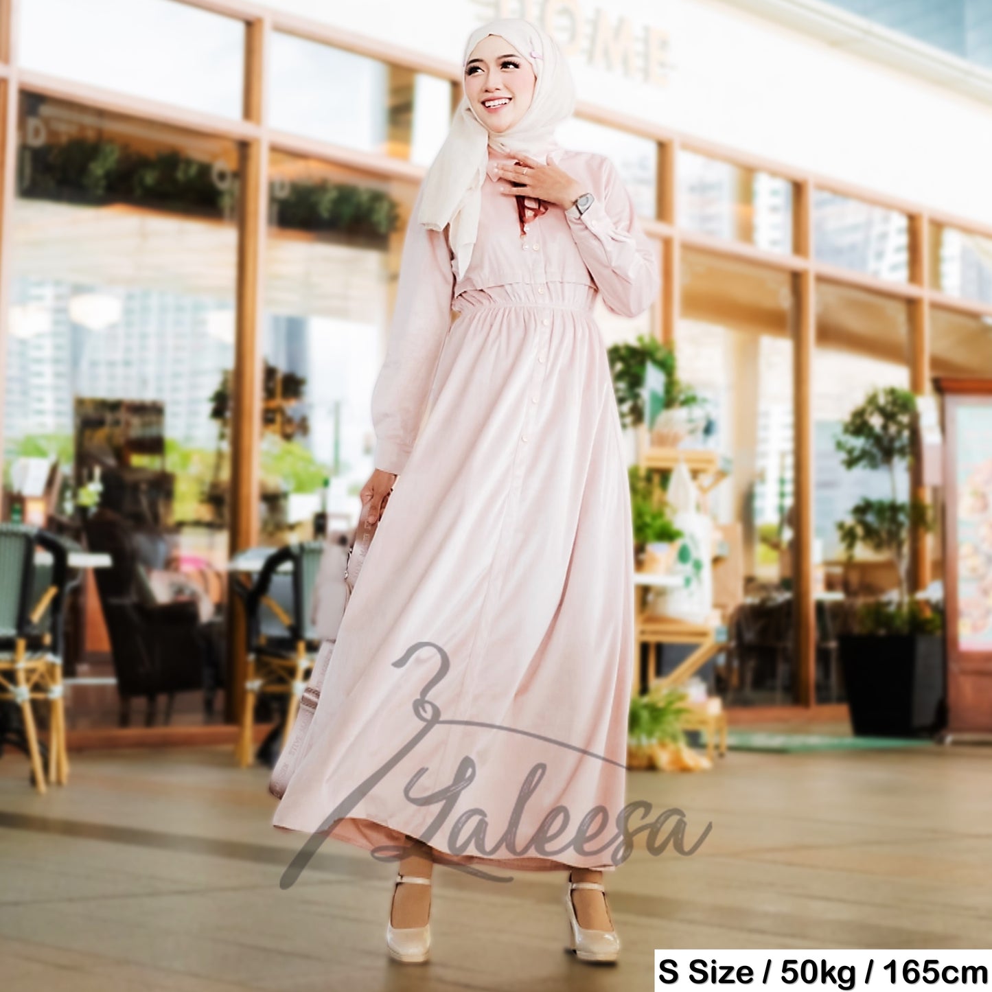 LALEESA DRESS WASILA LD211472 <Korean Series> Dress Muslimah Dress Woman Jubah Muslimah Abaya Dress