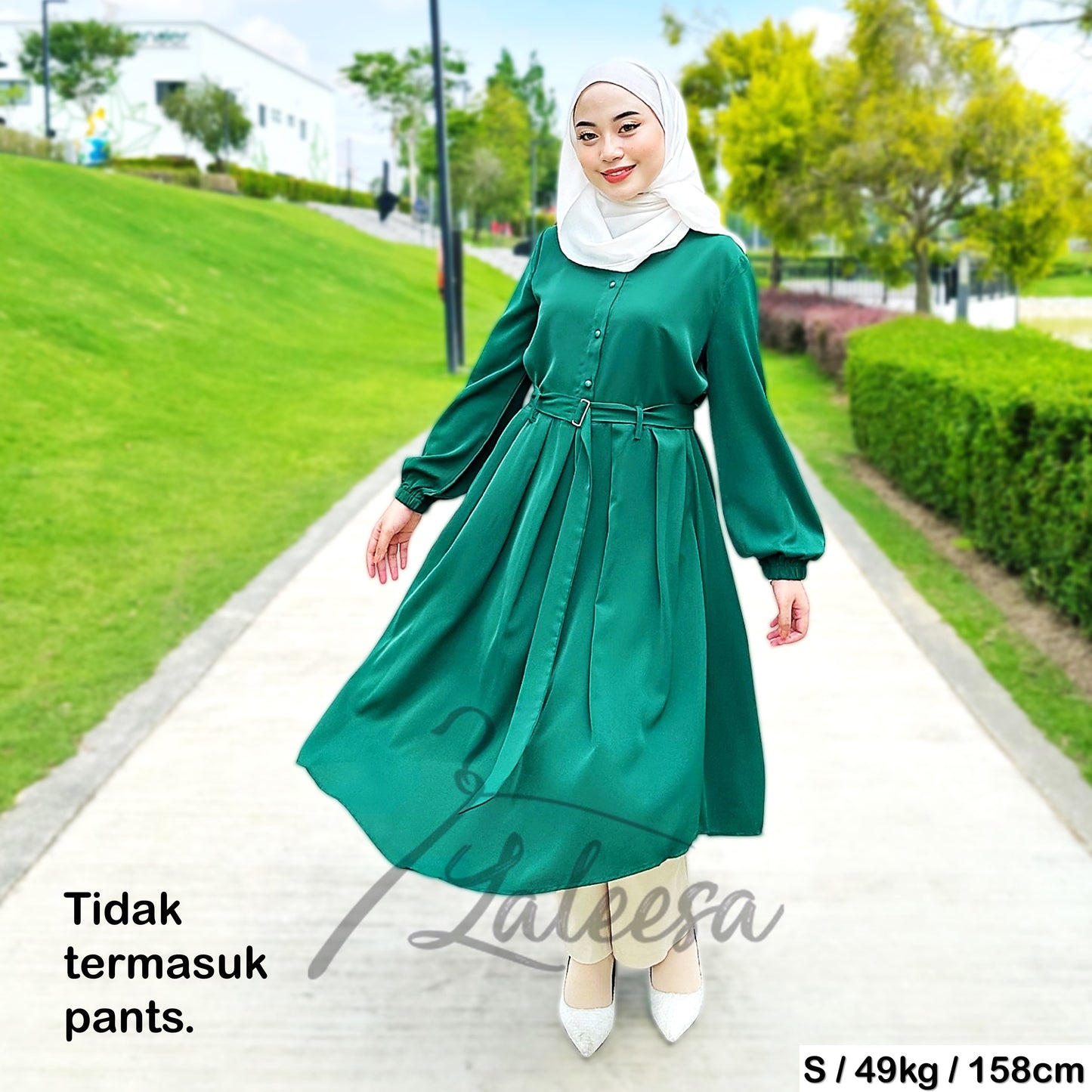 LALEESA BLOUSE QAYLA TB430417 <BF Friendly Series> (TIDAK TERMASUK SKIRT) Long Blouse Muslimah Plus Size Baju Raya 2024